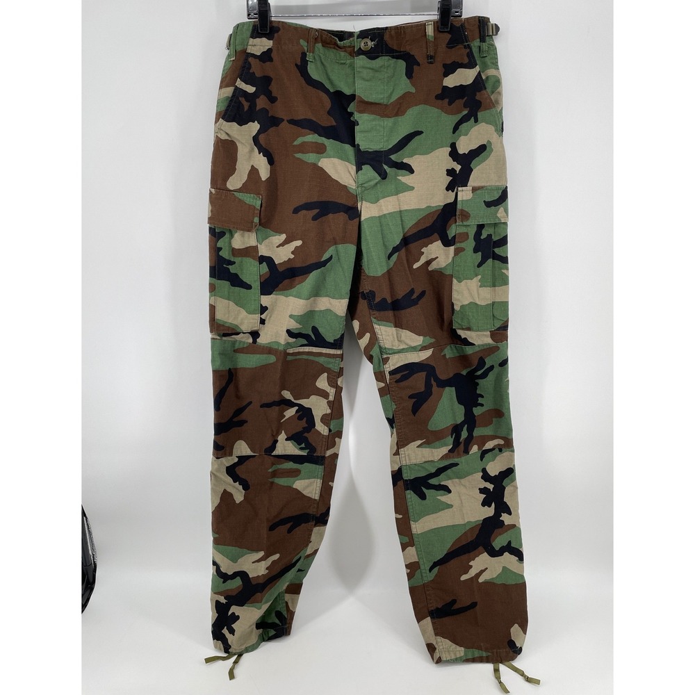 Tru-Spec Camo Pants Mens Large Long Green Woodland Military BDU Cargo Tactical